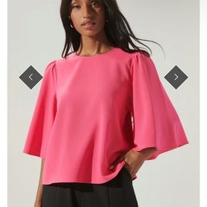 sugarlips pink flutter sleeve top